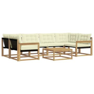 Vidaxl Zunanja garnitura za sedenje 7 szt. Bela in krem 79 x 79 x 37 cm