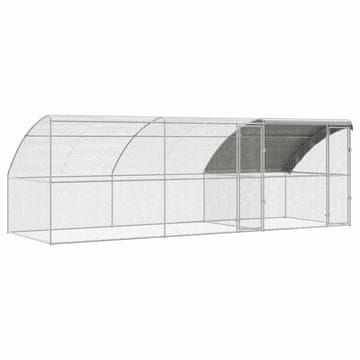 Vidaxl Kletka za piščance 3 szt. srebrna 600 x 200 x 200 cm Jeklo in PE