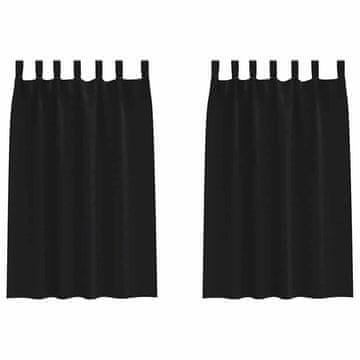 Vidaxl Zavese za zatemnitev z obroči 2 szt. Črna 175 x 140 cm Poliester
