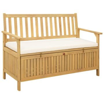 Vidaxl Klop s prostorom za shranjevanje z blazino 120 x 63 x 84 cm