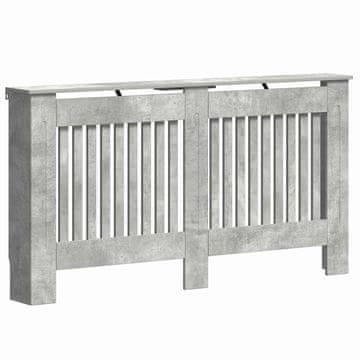 Vidaxl Pokrov radiatorja Betonsko siva 152 x 19 x 81,5 cm