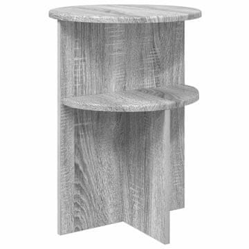 Vidaxl Stranska miza Siva Sonoma Ø 39,5 x 55 cm Inženirski les