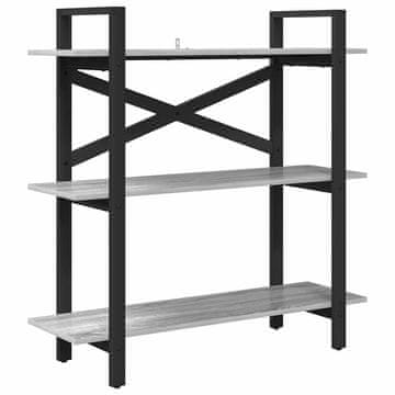 Vidaxl Knjižna polica Siva Sonoma 100 x 33,5 x 102 cm Konstruiran les