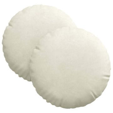 Vidaxl Sedežne blazine 2 szt. krema Ø30 x 13 cm Žamet