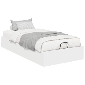 Vidaxl Ottomanska postelja Bela 75,5 x 190 cm Konstruirano leseno