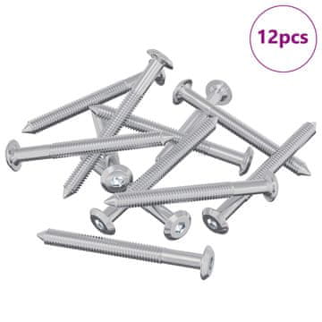 Vidaxl Pohištveni vijaki 12 szt. srebrna M6 x 60 mm Jeklo