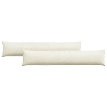 Vidaxl Blazine za kavč 2 szt. krema 200 x 40 cm Žametna tkanina