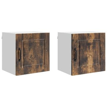 Vidaxl Omarica na steni PORTO 2 szt. Dimljeni oreh 40 x 31 x 40 cm