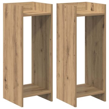 Vidaxl Stojalo za rastline 2 kos Artisan hrast 30 x 30 x 80 cm