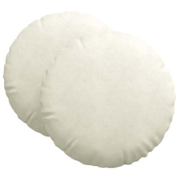 Vidaxl Sedežne blazine 2 szt. krema Ø60 x 21 cm Žamet