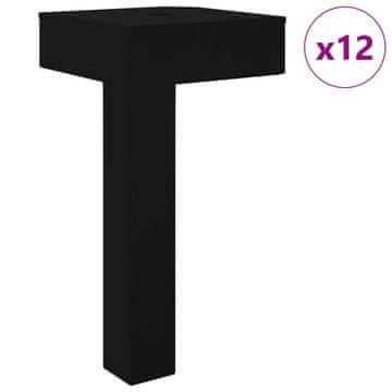 Vidaxl Stojne noge 12 szt. Črna 57 x 57 x 100 mm elezo