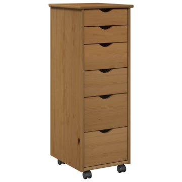 Vidaxl Gležnji kabinet s kolesom Medeno rjava 34 x 39 x 93,5 cm