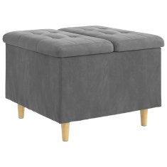 Vidaxl Ottoman s shranjevanjem Temno siva 60 x 60 x 45 cm Žamet