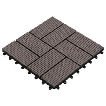 Vidaxl Tla za teraso 11 szt. Temno rjava 30 x 30 cm WPC