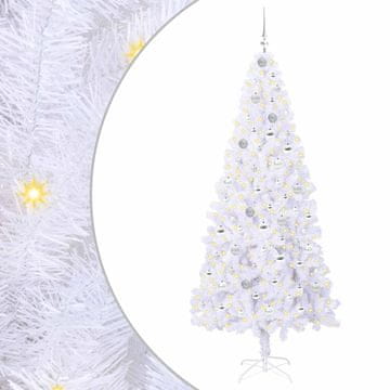 Vidaxl Umestno božično drevo med 300 LED Bela 210 cm PVC in jeklo