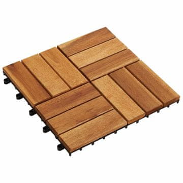 Vidaxl Tla za teraso 20 szt. Rjava 30 x 30 cm Akacijevo trdo leseno