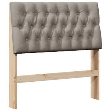 Vidaxl Tapecirano vzglavje Taupe 90 cm Masivno borovo les