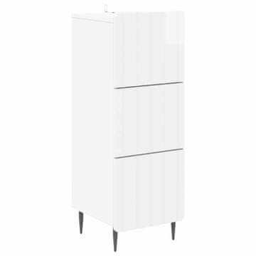 Vidaxl Predalna omara Bela visok sijaj 33 x 34,5 x 92 cm