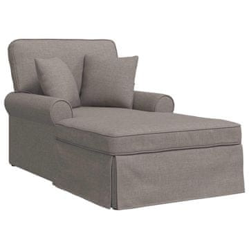 Vidaxl Naslonjač z krilom z blazino z blazino 3 szt. Taupe blago
