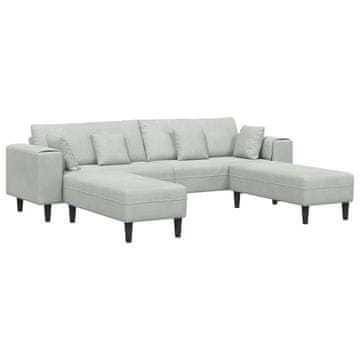 Vidaxl Kavč 3 szt. Svetlo siva 250 x 188 x 76 cm Žamet