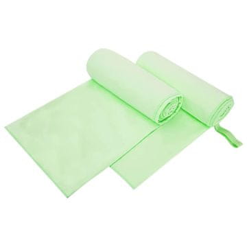 Vidaxl Športne brisače 2 szt. Zelena 200 x 100 cm Poliester in poliamid