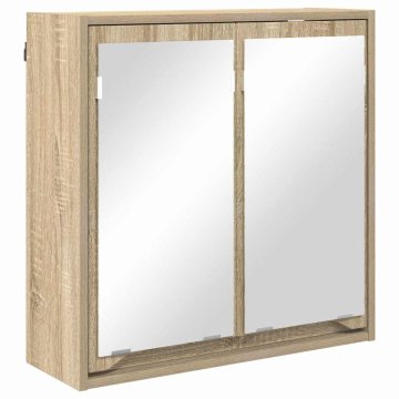 Vidaxl Kopalniška ogledalna omara Sonoma hrast 60 x 20 x 60 cm