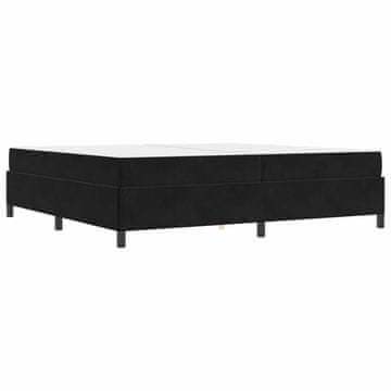 Vidaxl Konstrukcija postelje z vzmetnico Črna 200 x 200 cm blago