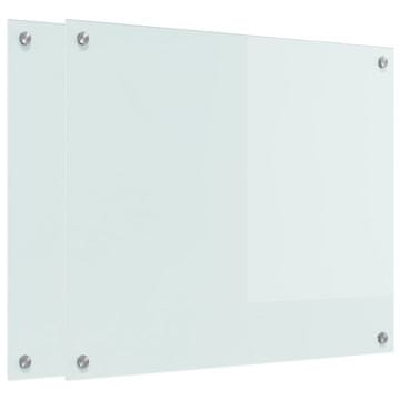 Vidaxl Kuhinjski panel 2 szt. Bela 70 x 60 cm kaljeno steklo