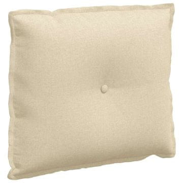 Vidaxl Poglavni vzglavnik krema 60 x 19 x 50 cm blago