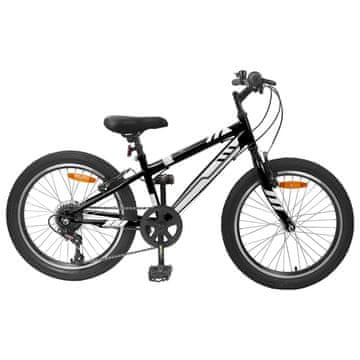Vidaxl Gorsko Kolo 20 Palcev 6-Speed za otroke od 5 do 8 let Črna