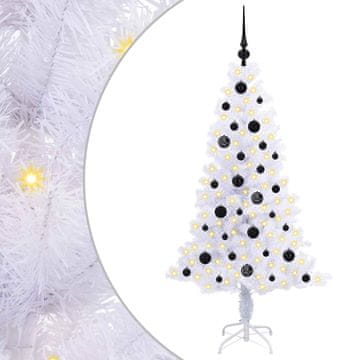 Vidaxl Umestno božično drevo med 150 LED Bela 150 cm PVC in jeklo