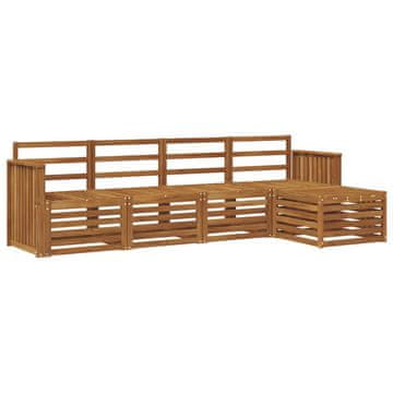 Vidaxl Zunanja garnitura za sedenje 5 szt. Naravna