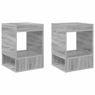 Vidaxl Stranska miza 2 szt. Siva Sonoma 40 x 40 x 56 cm Konstruiran les