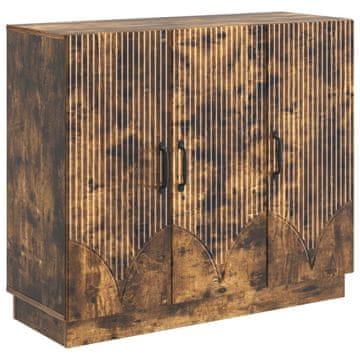 Vidaxl Strani šal Dimljen hrast 89 x 34,5 x 77 cm Inženirski les