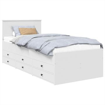 Vidaxl Dnevna postelja Bela in črna 75 x 190 cm Konstruiran les