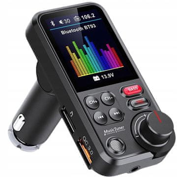 Verkgroup Avto bluetooth oddajnik 5.0 FM USB QC TF bas LCD 12-24V