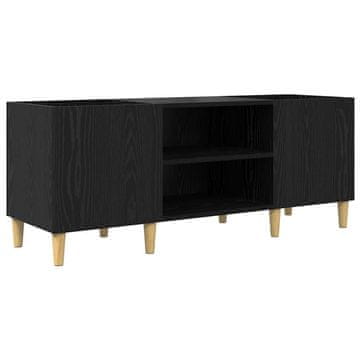 Vidaxl Omara za plošče Črna Orehovina 121 x 38 x 48 cm Konstruiran les