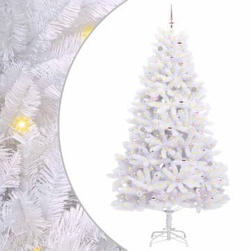 Vidaxl Umetno Zložljivo Božično Drevo Bela 270 cm PVC in jeklo