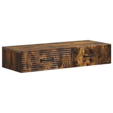 Vidaxl Stenska stranska miza Dimljen hrast 87,5 x 34,5 x 17 cm
