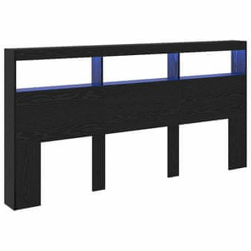 Vidaxl Vzglavje Črna Orehovina 200 x 17 x 102 cm Konstruiran les