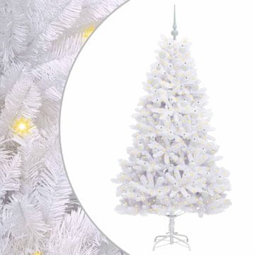 Vidaxl Umetno Zložljivo Božično Drevo Bela 180 cm PVC in jeklo