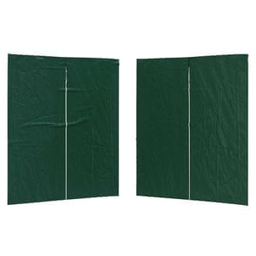 Vidaxl Stranska stena zabavnega šotora 2 szt. Zelena 200 x 195 cm