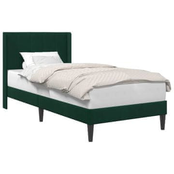 Vidaxl Konstrukcija postelje Temno zelena 100 x 200 cm Žamet