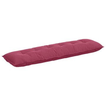 Vidaxl Poglavni vzglavnik Vinorodna rdeča 180 x 50 cm Žametna tkanina