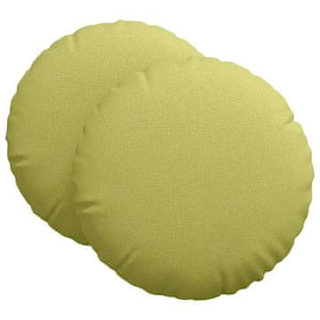 Vidaxl Sedežne blazine 2 szt. Svetlo zelena Ø60 x 21 cm blago