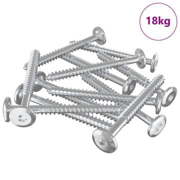 Vidaxl Leseni vijaki 1350 szt. srebrna Jeklo
