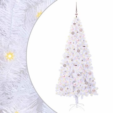 Vidaxl Umestno božično drevo med 300 LED Bela 180 cm PVC in jeklo
