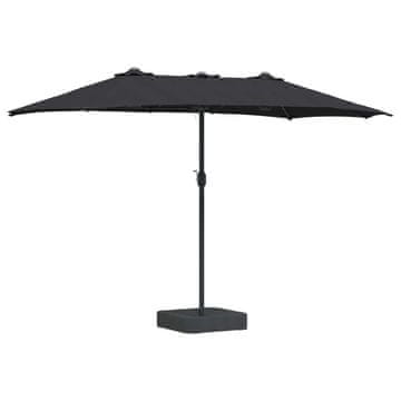 Vidaxl Vrtni dežnik Črna 385 x 209 x 244 cm Poliester