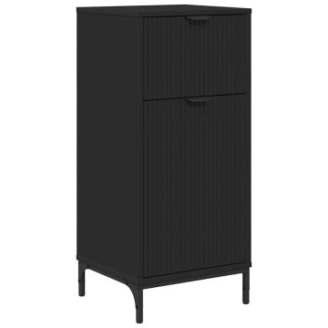 Vidaxl Kopalniška omarica s predalom z vrati Črna 39,5 x 36 x 88 cm
