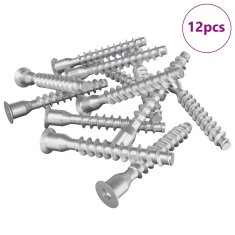 Vidaxl Potrdilni vijaki 12 szt. srebrna Ø7 x 50 mm Kovina